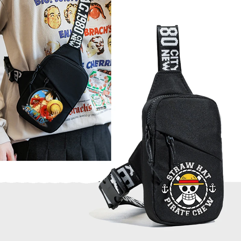 One Piece Sport-Brusttasche für Herren, kleine Handytasche, Anime-Figur, Messenger-Taschen, Jungen-Hüfttaschen, multifunktionale Handgepäcktasche, Geschenk