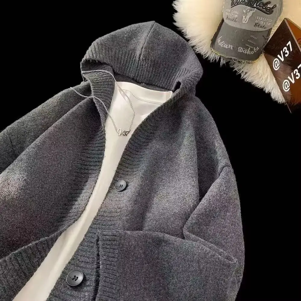 ルーズメンズジャケット秋セーターカジュアル多用途韓国ファッション秋コートポリエステル繊維長袖若々しいエネルギースタイル