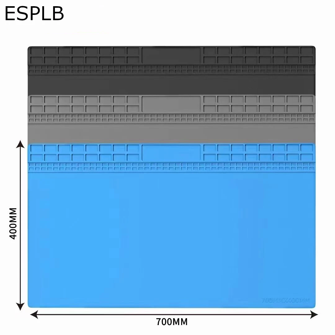 ESPLB Biggest 700x400mm Repair Insulation Work Pad Pure Silicon Mat Grey/Blue/Black BGA Heat-Resistant Soldering Station