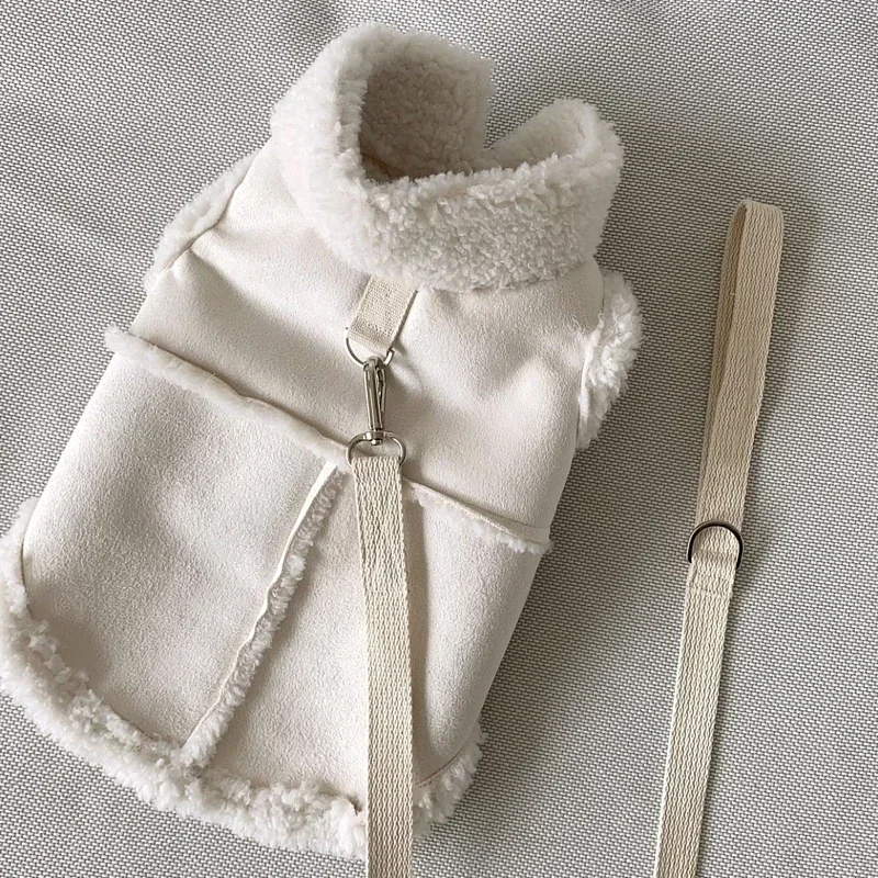 

NO Rope Solid Colour Pet Dog Clothes Cotton Coat Pet Warm Winter Teddy Thickened Jacket Frise Tractable Split Button Shirt