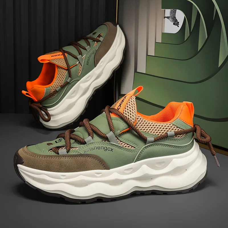 Men's Sneaker Outdoor Mesh Breathable Casual Shoes for Men Luxury Brand Sports Shoes Comfortable Platform Shoes Tenis Masculino