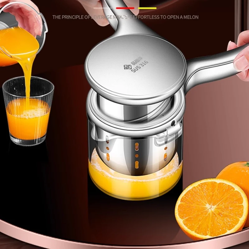 

316 Stainless Steel Juice Press Manual Citrus & Pomegranate Extractor Portable Fruit Crusher for Home Grape Watermelon Juicer