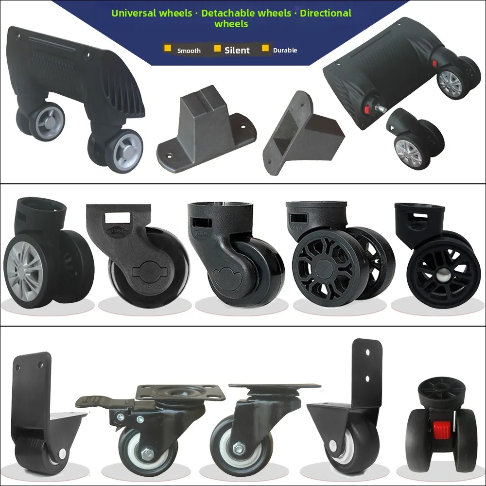Universal Wheel Luggage Tool Box Wheel Bag Accessories Travel Suitcase Foot Wheel Luggage Carryon Spinner Wheel Removal