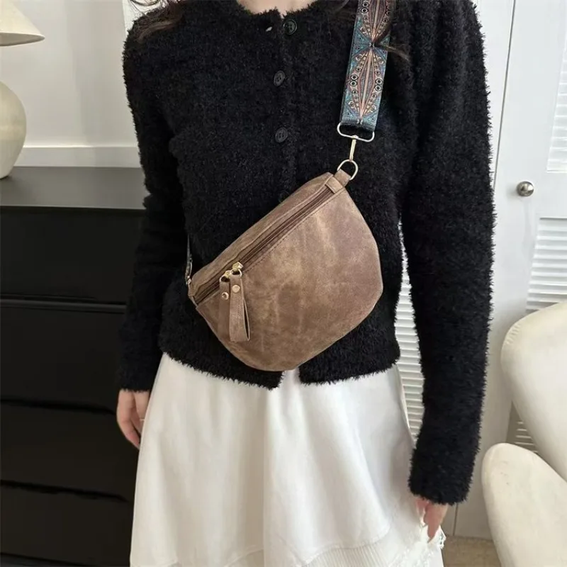 

Stylish Hobo Solid Color Satchel Luxury Designer Chest Bag Women's PU Leather Waist Bags Wide Strap Fashion Fanny Shoulder Pack