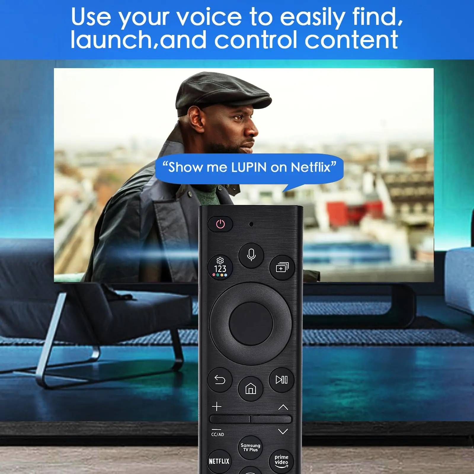 Replacement for Samsung Smart TV Remote,Voice Control Compatible with 2022 BN59-01385A,for Most 2018 to 2022 Smasung Crystal UHD