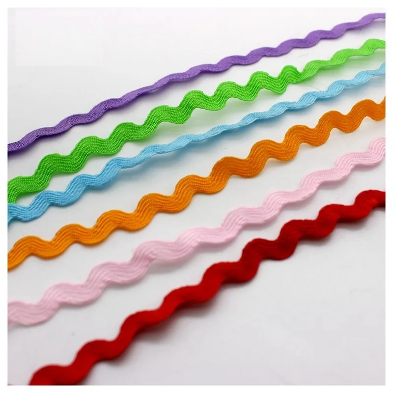 Wholesale 25-27Yards 0.39inch S Shape Webbing Lace Ribbon Colorful DIY Sewing Craft Ribbon Accessory Z019