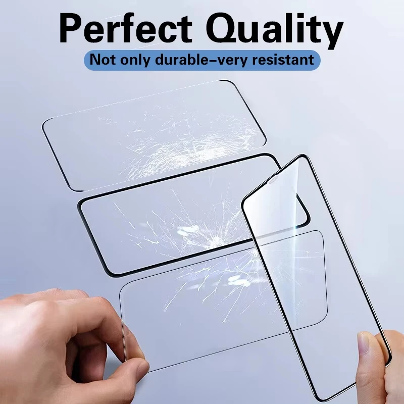 HD Glass Full Cover Screen Protector For iPhone 16 Pro Max 15 14 13 12 11 Mini Tempered Glass For iPhone X XR XS Max 7 8 Plus SE image 3