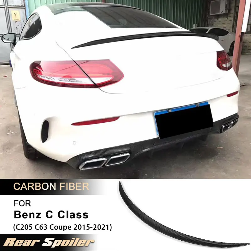 

Car Rear Trunk Spoiler Wings for Mercedes Benz C Class C205 C63 Coupe 2015-2021 Rear Spoiler Boot Wing Lip Full Carbon Fiber