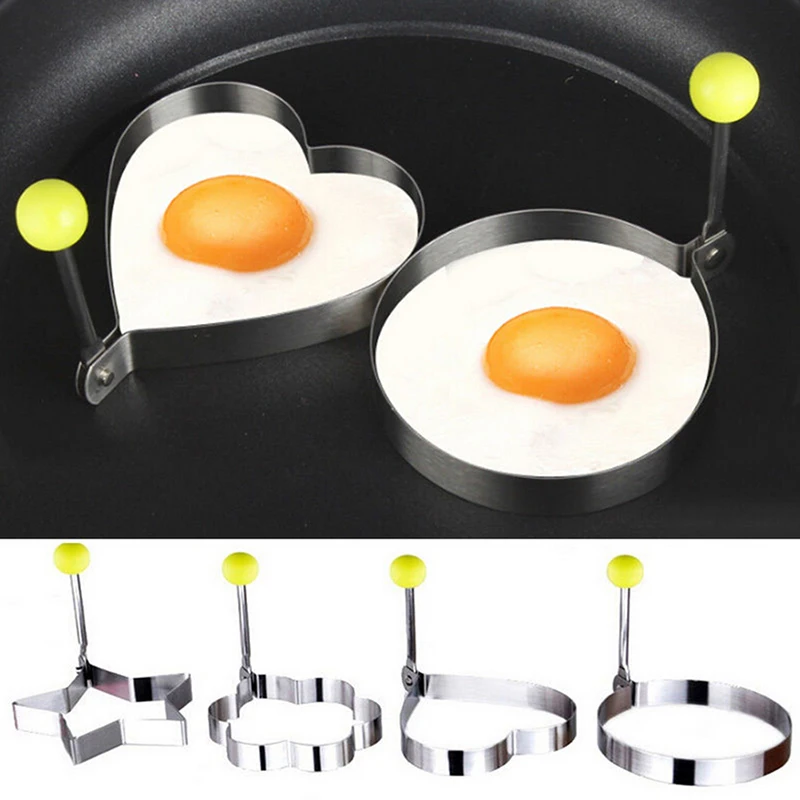 Stainless Steel Egg Shaper Egg Mold Pancake Molds Ring Heart Flower Kitchen Gadget Cooking Tools