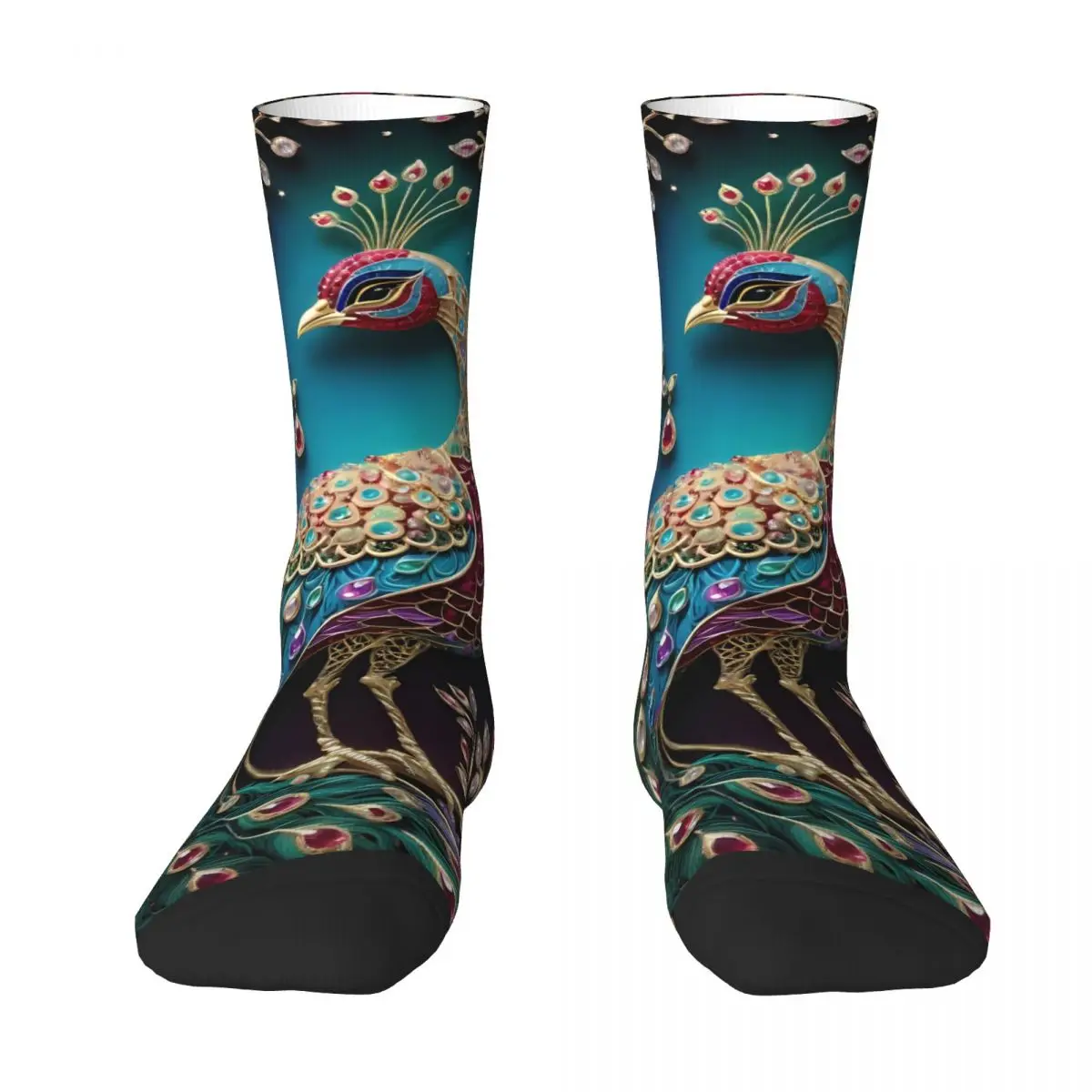 Peacock Socks Printed Men's Stockings Polyester