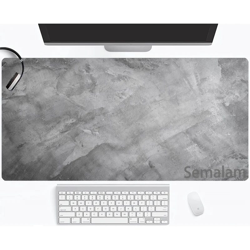 

Large Simple Gray Gaming Mouse Pad Dirt Resistant Art Mats Non-slip Rubber Base 30x60 Desk Mat Washable Pads for Game & Office
