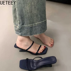 Designer Summer Narrow Band Heel Women Slippers Shoes Fashion Open Toe Shoes Design Style Banquet Party Sandals Shoes