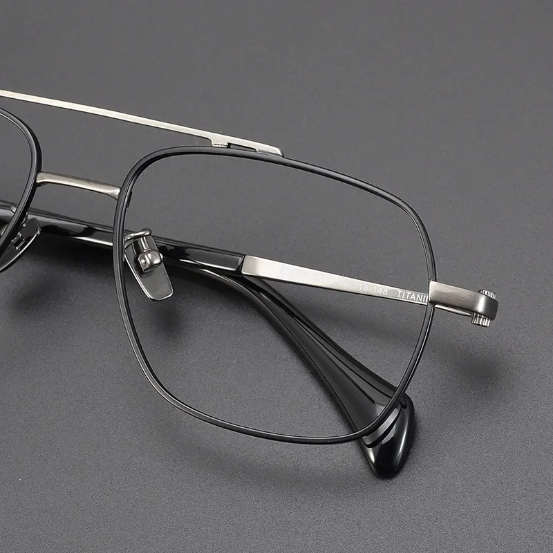 56 مللي متر تصميم الطيار المتضخم التيتانيوم النقي وصفة طبية نظارات البصريات الرجعية وصفة التقدمي الصحيح قصر النظر نظارات شمسية #4