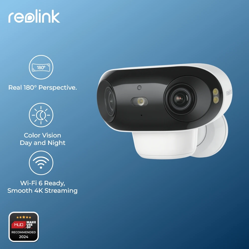 Reolink-Caméra de sécurité sans fil avec batterie solaire, 4K, 62, 180 °, TurnX, vision nocturne, extérieur, WiFi, AI Home airies, compatible