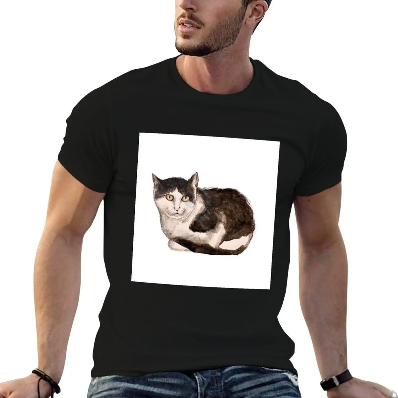

Cat T-Shirt cotton tshirt 100% man t shirts graphic T-Shirt