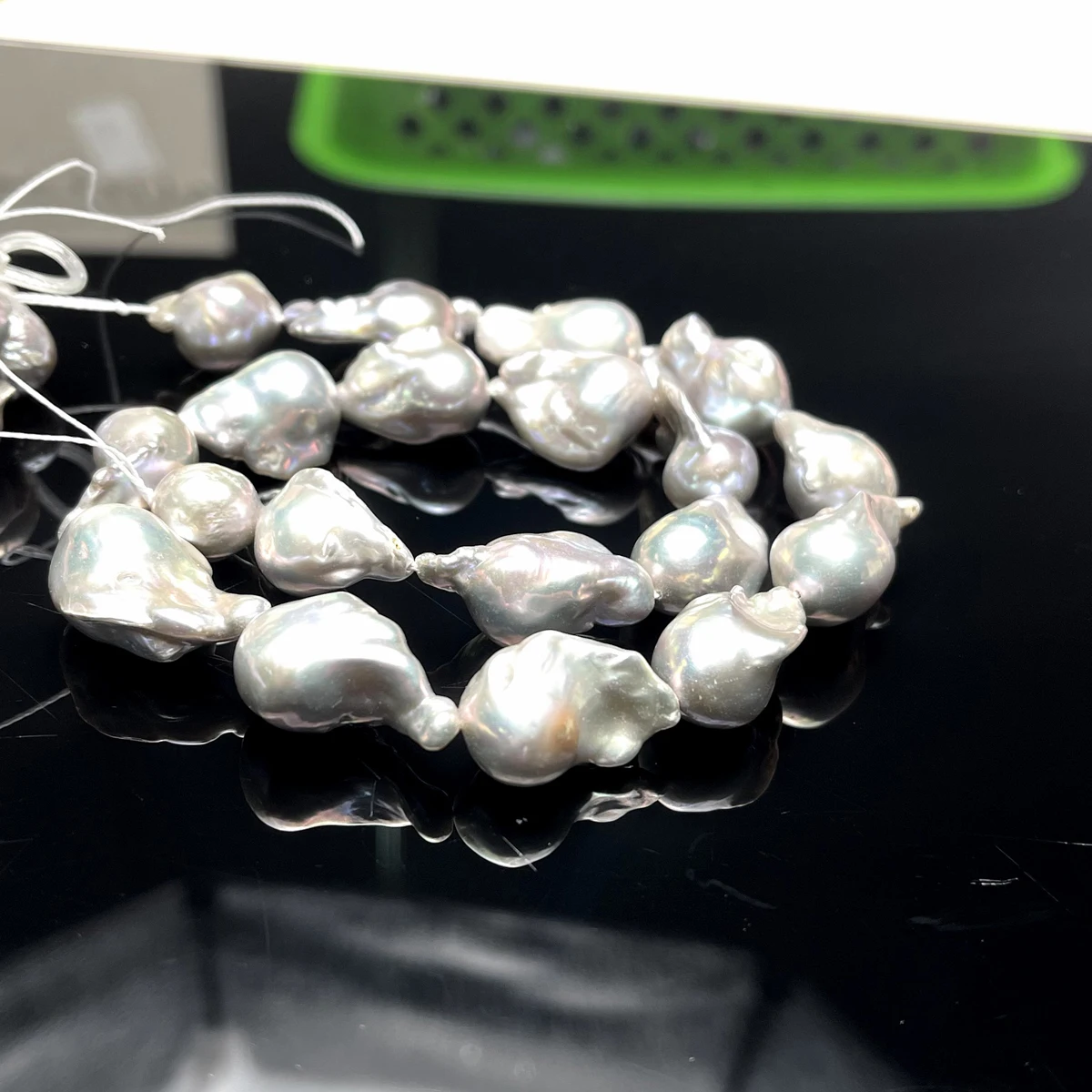 Natural Freshwater Pearl Grey Big Baroque Pearl 15x23mm For Jewelry Making DIY Necklace Earrings Bracelet Accessory Length 36cm