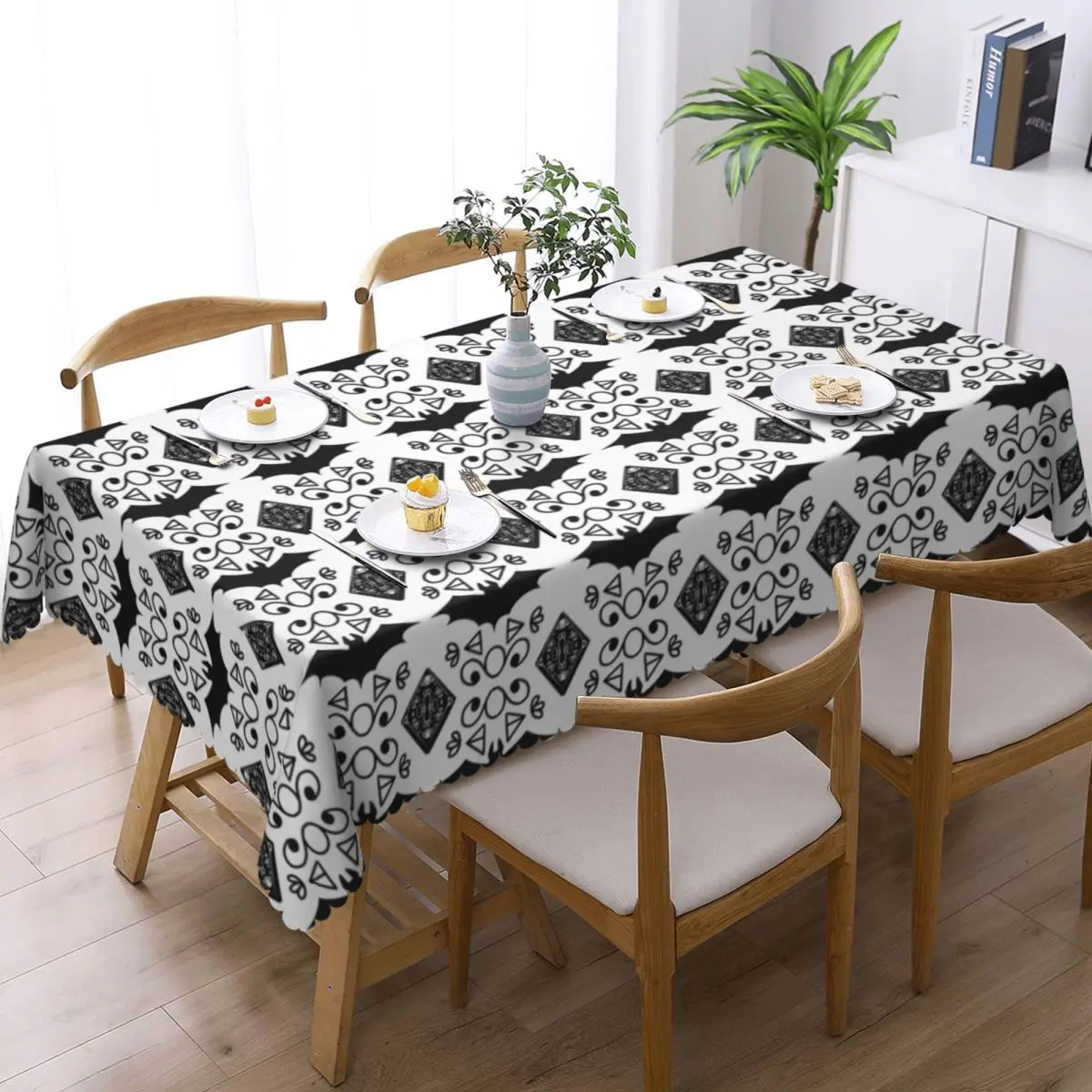 Customized Rectangular Vampire Bat Table Cloth Oilproof Tablecloth Outdoor 40