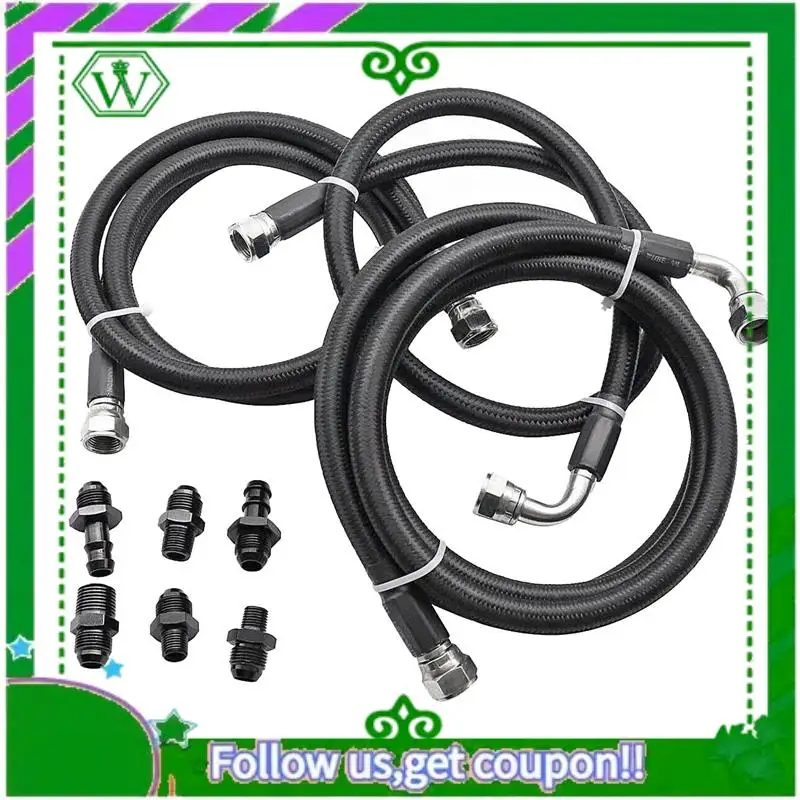 

AC34-47RE Комплект линий охладителя коробки передач Шланги SS для 96-02 Dodge Ram Cummins 5.9L