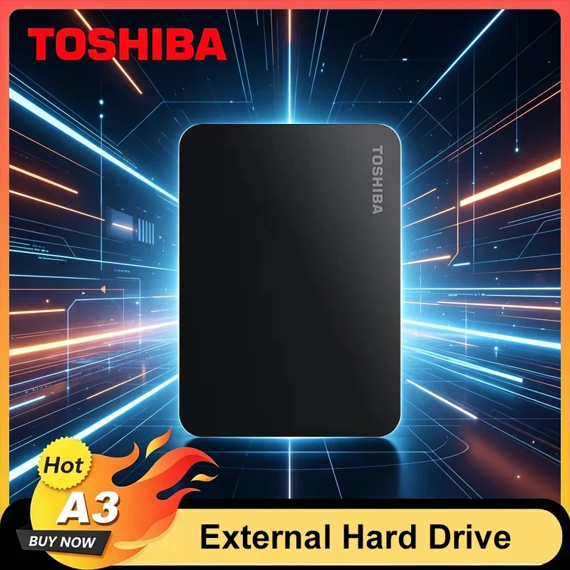 Toshiba A3 HDTB410YK3AA Canvio Basics 500GB 1TB 2TB 4TB Disco Duro Externo Portátil USB 3.0, Negro