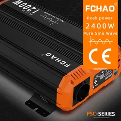 FCHAO 2400W Inverter a pannello solare onda sinusoidale pura 12V 24V a 220V convertitore di potenza per auto alimentatore Display LCD a energia solare per camion camper