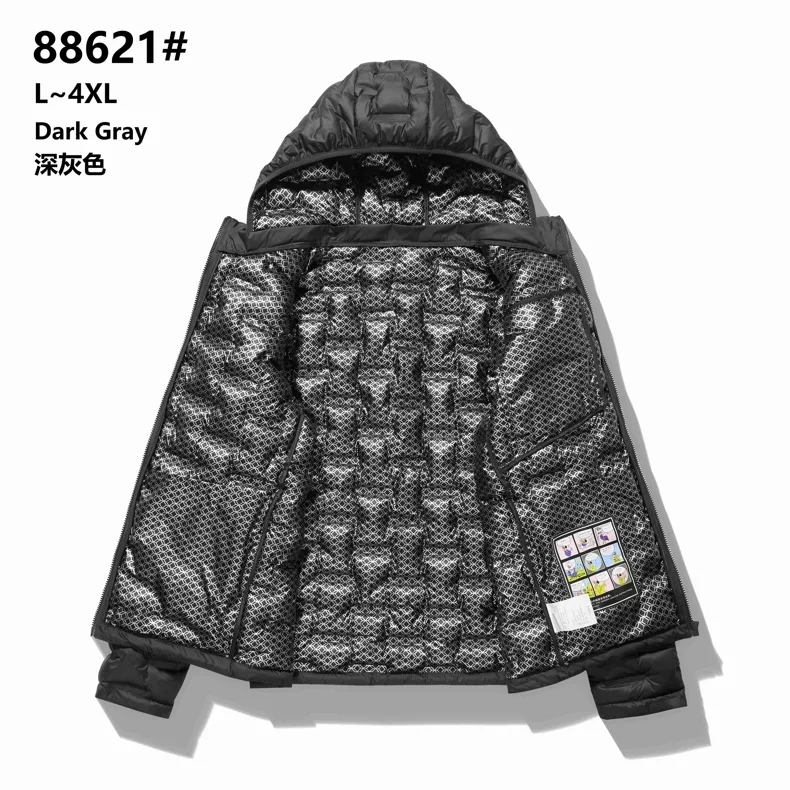 Brand Graphene Self-heating Puffer Jacket Men Windproof Pleated Padded Jackets Man Classical Warm Winter Down Coat Male Parkas