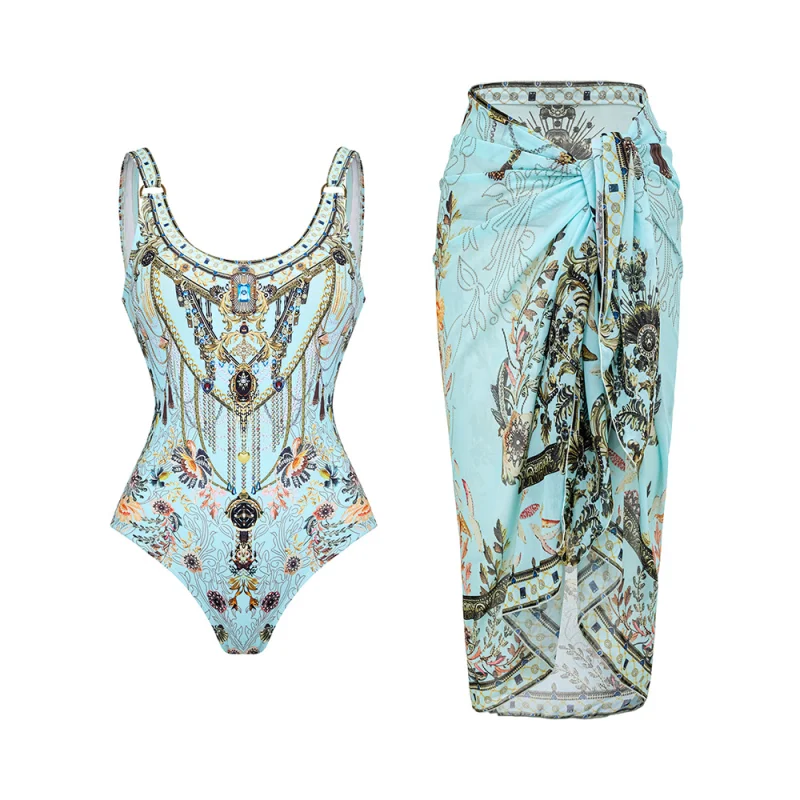 

Цельный купальник в стиле ретро, женский пляжный праздничный наряд, купальник с юбкой, полиэстеровая ткань, фиксированная накладка на грудь