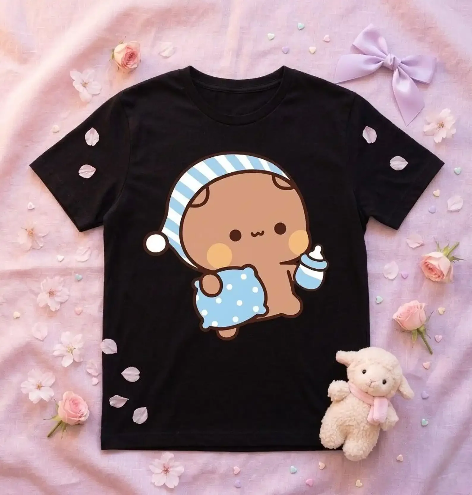 Bubu and Dudu Matching Couple T-Shirt Perfect for Couples Woman Man Summer Cotton Graphic T Shirts Adult Streetwear Tops
