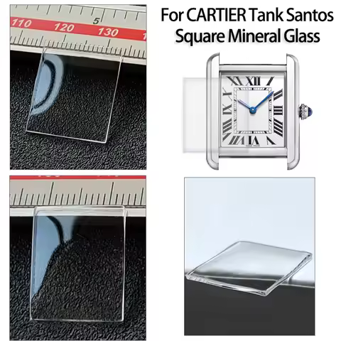 Square Mineral Glass For CARTIER Tank Santos Double Bridge Turtle Back Watch Mirror High Definition Lens Hd Watch Glass parts
