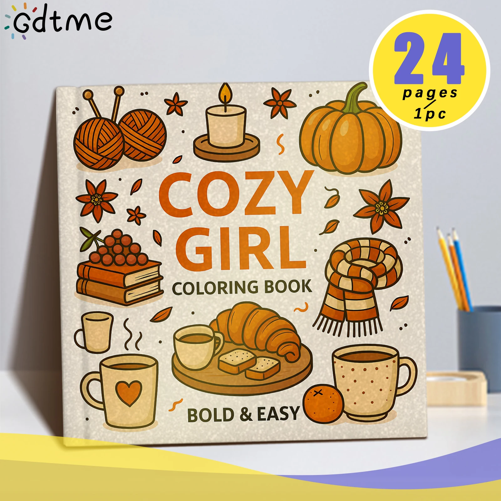 COZY GIRL Bold-easy Patterns Coloring Book for Adults Cute Drawing Book Perfect Gift for Party and Birthday
