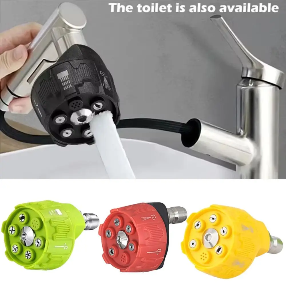 

Насадка для мойки высокого давления 6-в-1 с коннектором 1/4 дюйма, углы 0, 15, 25, 40 градусов, многофункциональная насадка с быстросъемным соединением