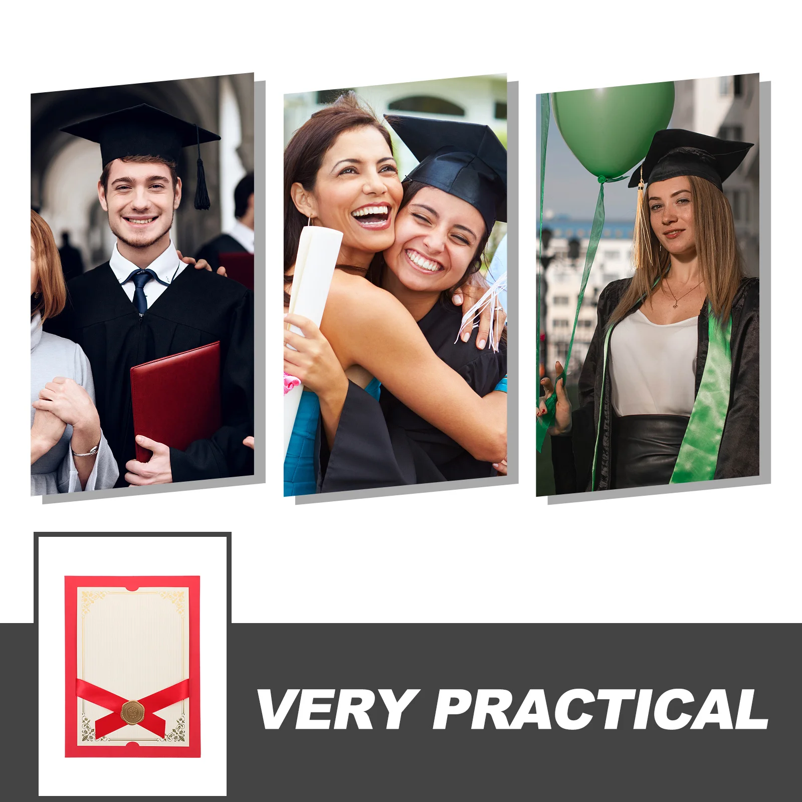 

Elegant Paper Certificate Cover Document Holder Diploma Frame Stamping Pattern Award Recognition Protection School Office