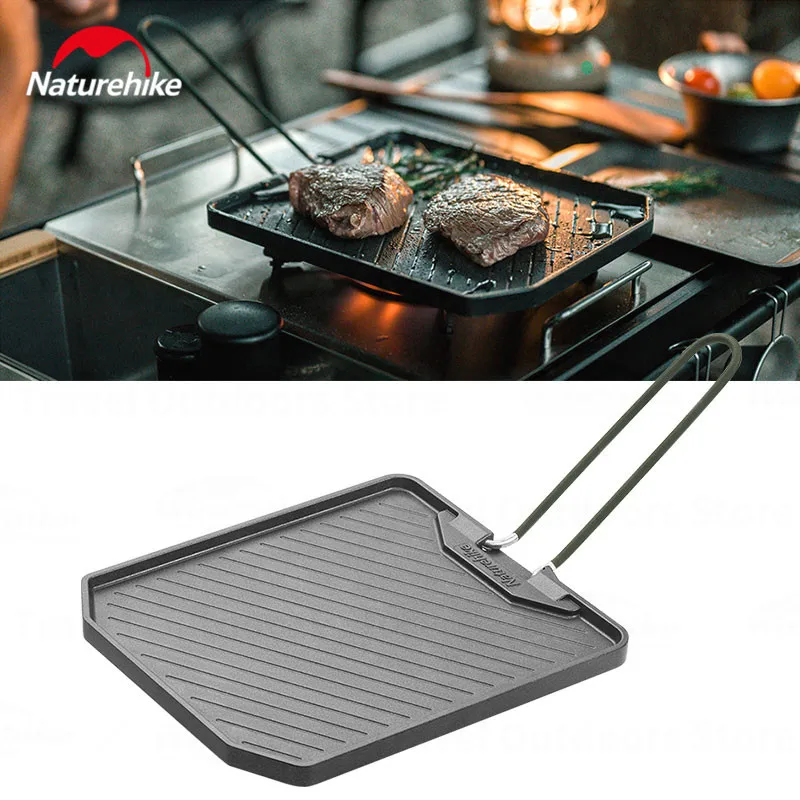 

Naturehike антипригарная сковорода для кемпинга, барбекю, кассета, духовка, пикник, стейк, гриль, плита, газовая плита, складная сковорода