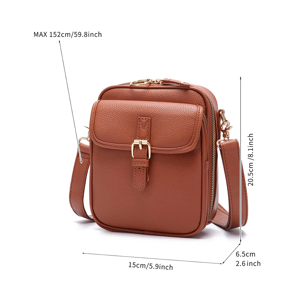 Tas Kulit Selempang Vintage Anti Maling Tas Selempang untuk Wanita Pria