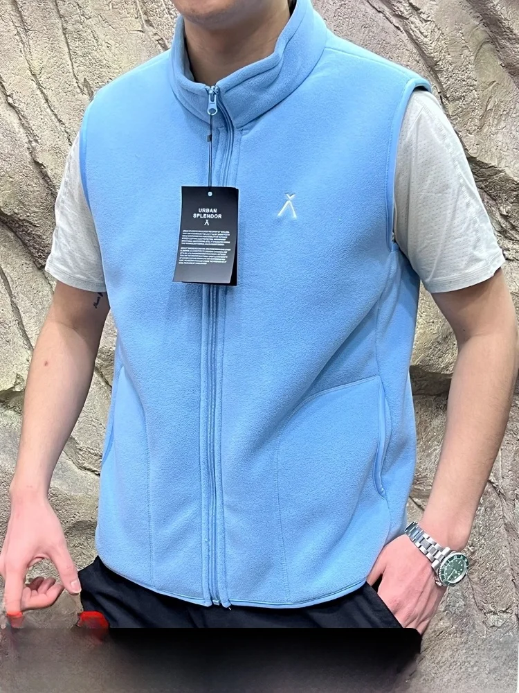 

Thiened Lamb Velvet Stand Collar Svel Fce Vest Jaet for Couples Autumn Winter Outdoor Warm Youth Faion Stan...