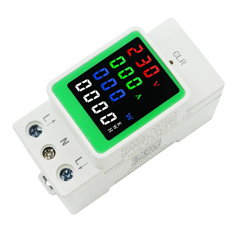 Din Rail Power Energy Meter 80-270V 100A Electronic Kwh Meter Wattmeter Multi Digital Ammeter Voltmeter