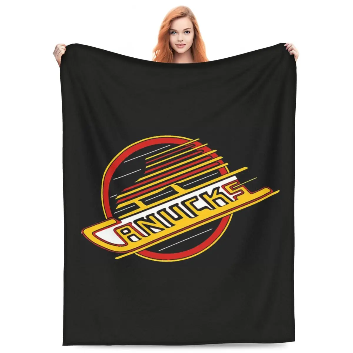 Vancouver Hockey Canucks Skate Blankets Flannel Blanket Multi-function for Couch Bedding Outdoor Throws Bedspread Quilt