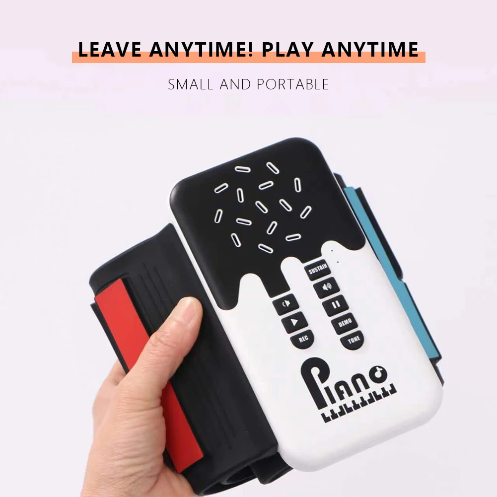 49 Keys Flexible Roll Up Piano Inner Drum Model Function Music Keyboard Piano USB Input MIDI Out Soft Silicone Gift for Children