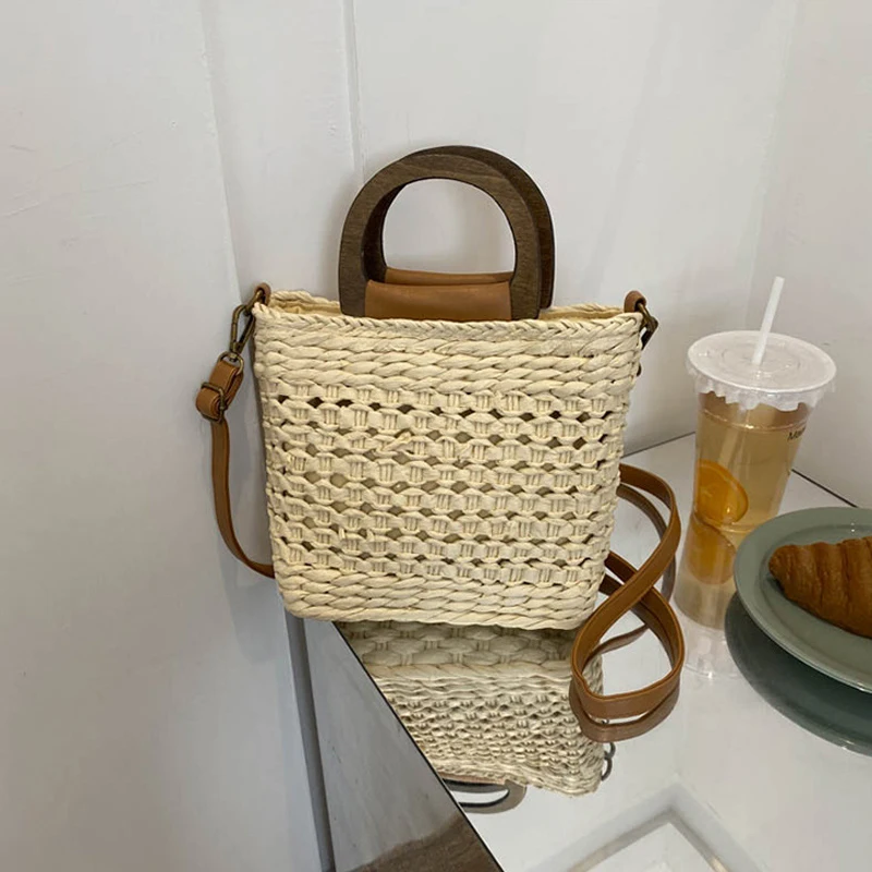 

Women's Luxury Designer Handbag High Quality Beach Tote Bags Summer Wallet Drawstring Closed Crochet Crossbod Bag