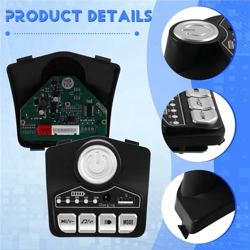 4X Children's Electric Motorcycle Central Control HB12V Music Player Motherboard Control Board