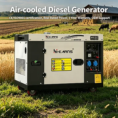 6.5kW/7kW/8kW Single Phase Auto Start Low Noise Silent Diesel Generators With Diesel Engine 220V DC