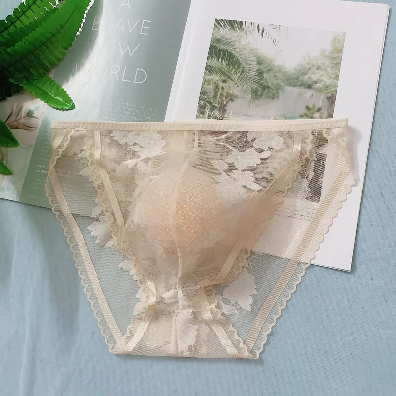 سلس الدانتيل الجاكار شير موجز للرجال مثير U محدب الحقيبة طنجة رقيقة جدا كروسدرينج سيسي المثيرة انظر من خلال Underpant