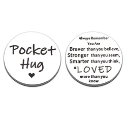 1PC Pocket Hug Token Odległość Prezenty Dwustronny brelok ze stali nierdzewnej