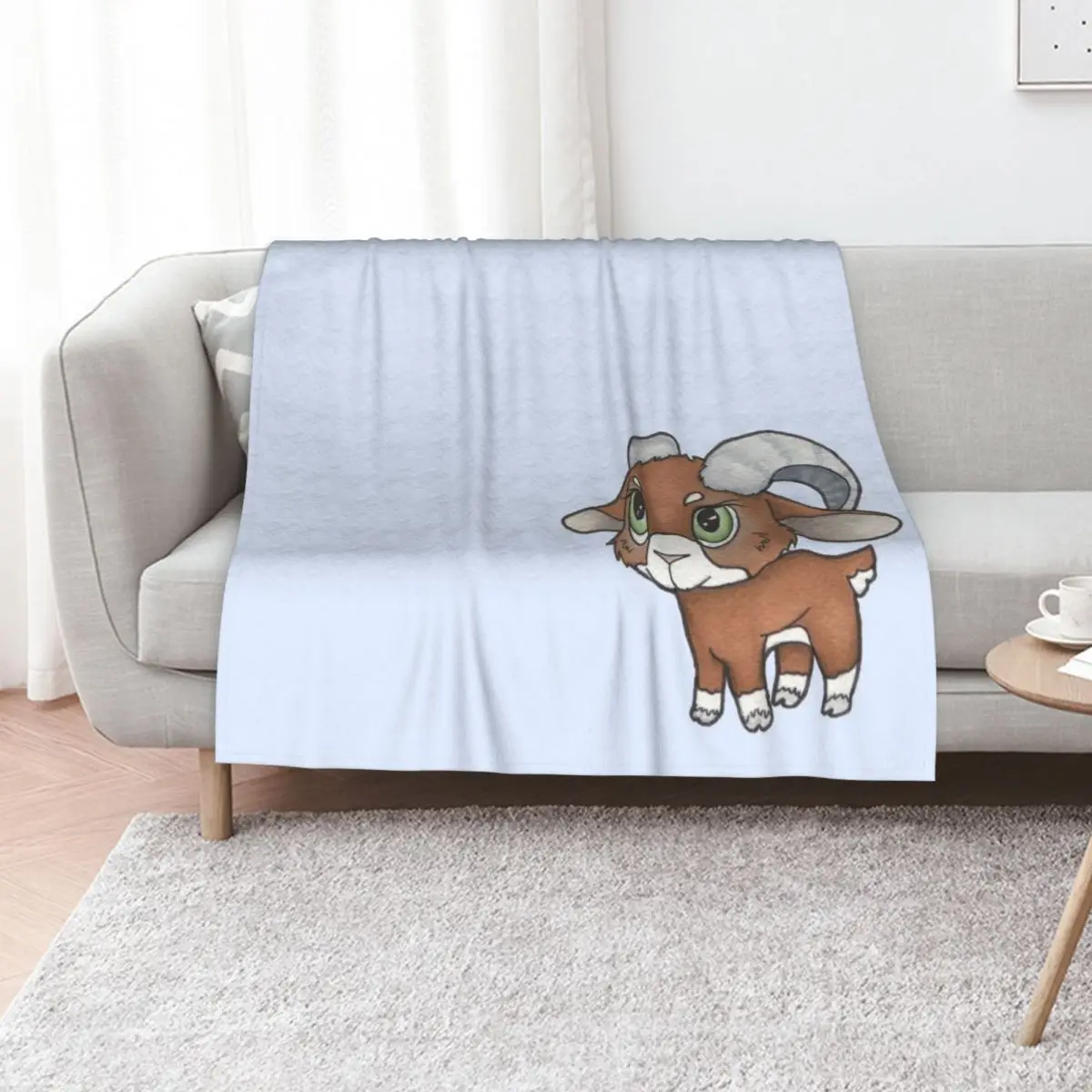 Cute Baby Ram Throw Blanket Luxurious Soft Fuzzy Blanket for Sofa Bed
