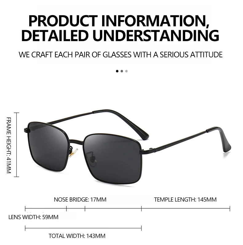 Vintage Metall-Sonnenbrille mit quadratischem Rahmen, polarisiert, Gesichtsformend & Vielseitiger Stil mit UV-Schutz 5047 – Detail 5