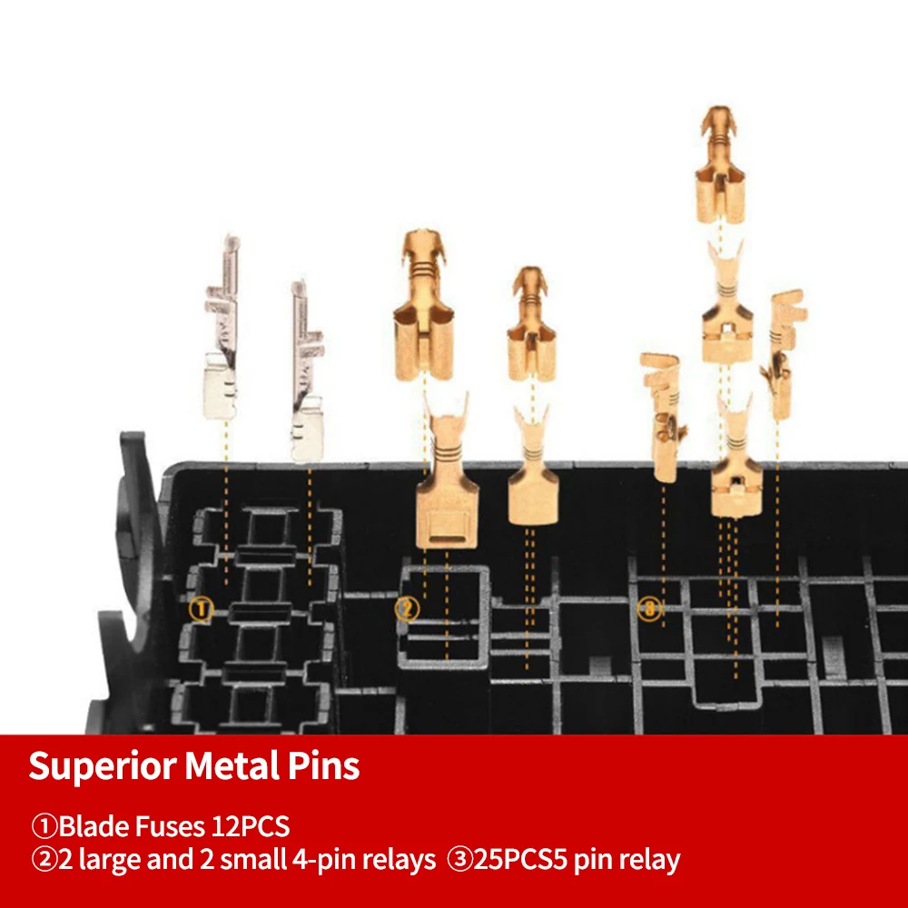 Free Combination Auto Car Truck 3 Way Fuse Holder Relay holder Circuit Standard ATO Blade Fuse Relay Holder 12V 40A Relay