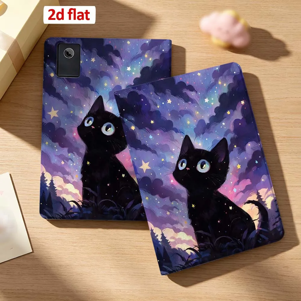 

Cartoon Black Cat Stars Case For Lenovo Xiaoxin Pad 11 P11 P12 Gen 2 Pro Plus Idea Tab GT 5G Pen Tray Tablet