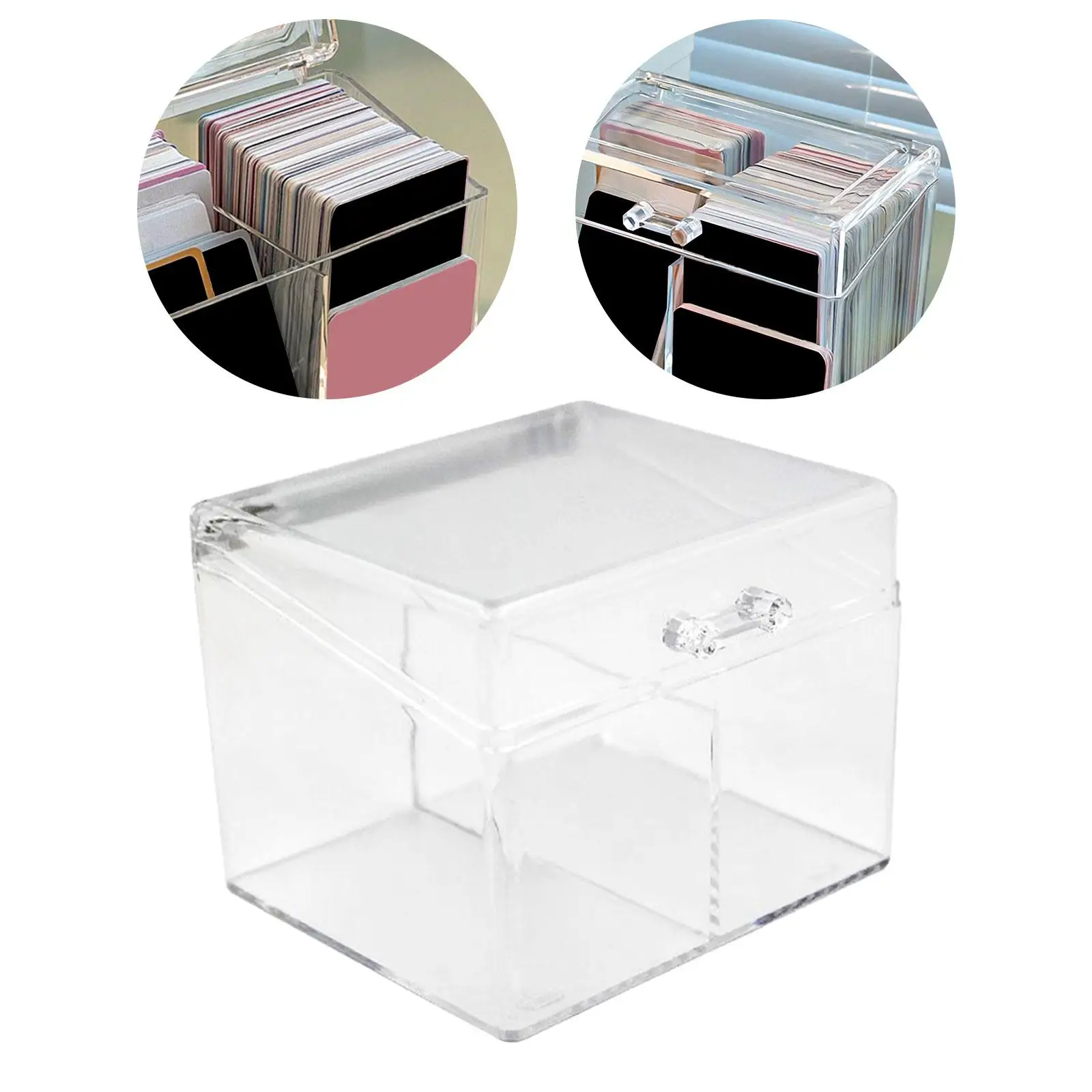 Photo Card Storage Box, Collection Organizer Box Clear Photocard Holder Desk Storage Box for Trading Cards Crafts Small Items