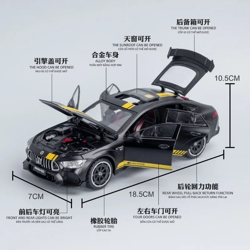 1:24 Benz GT63 Die-cast alloy toy car model Has various functions Collection Decoration miniature cars children's toys gift