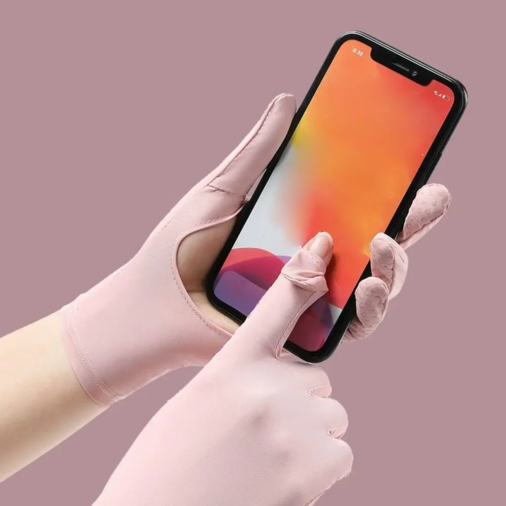 UV Protection Summer Ice Silk Gloves Breathable Sun Protection Touch Screen Gloves Sunscreen Driving Cycling Riding Gloves