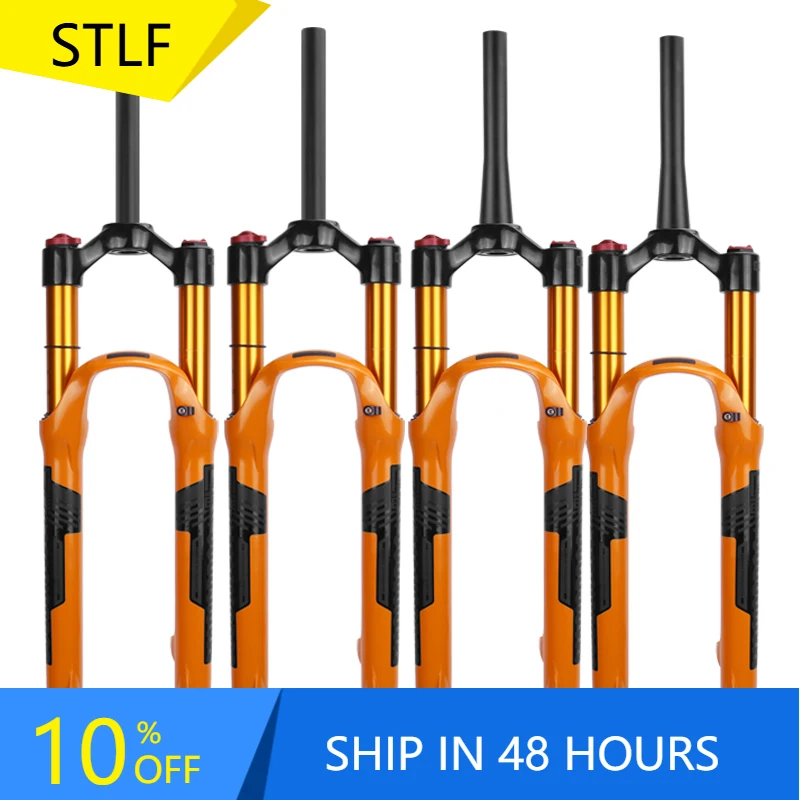 STLF Magnesium Alloy Tapered / Straight Tube Manual-Lockout Mountain Bicycle Fork Mountain Bike Front Fork with Damping